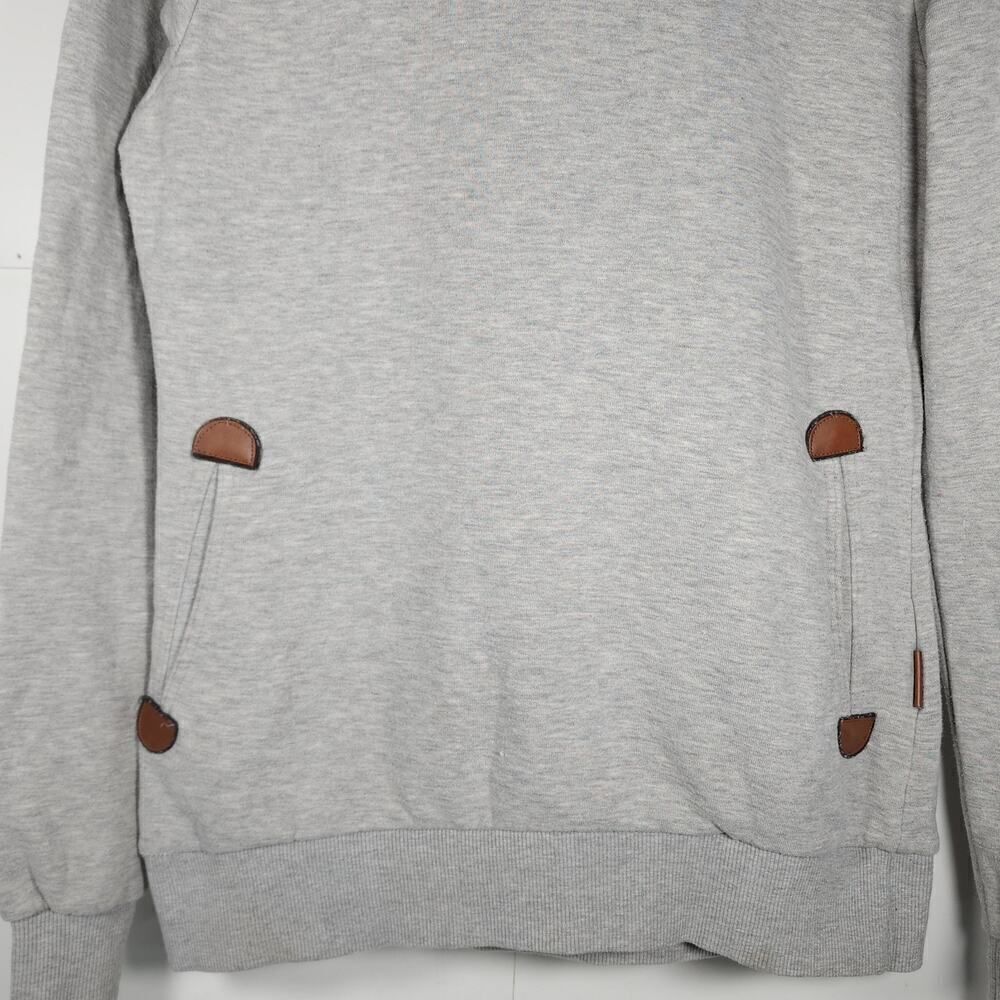 Naketano Women’s Small Darth Gray Funnel Neck Pullover Hoodie Sweatshirt - Picture 3 of 13